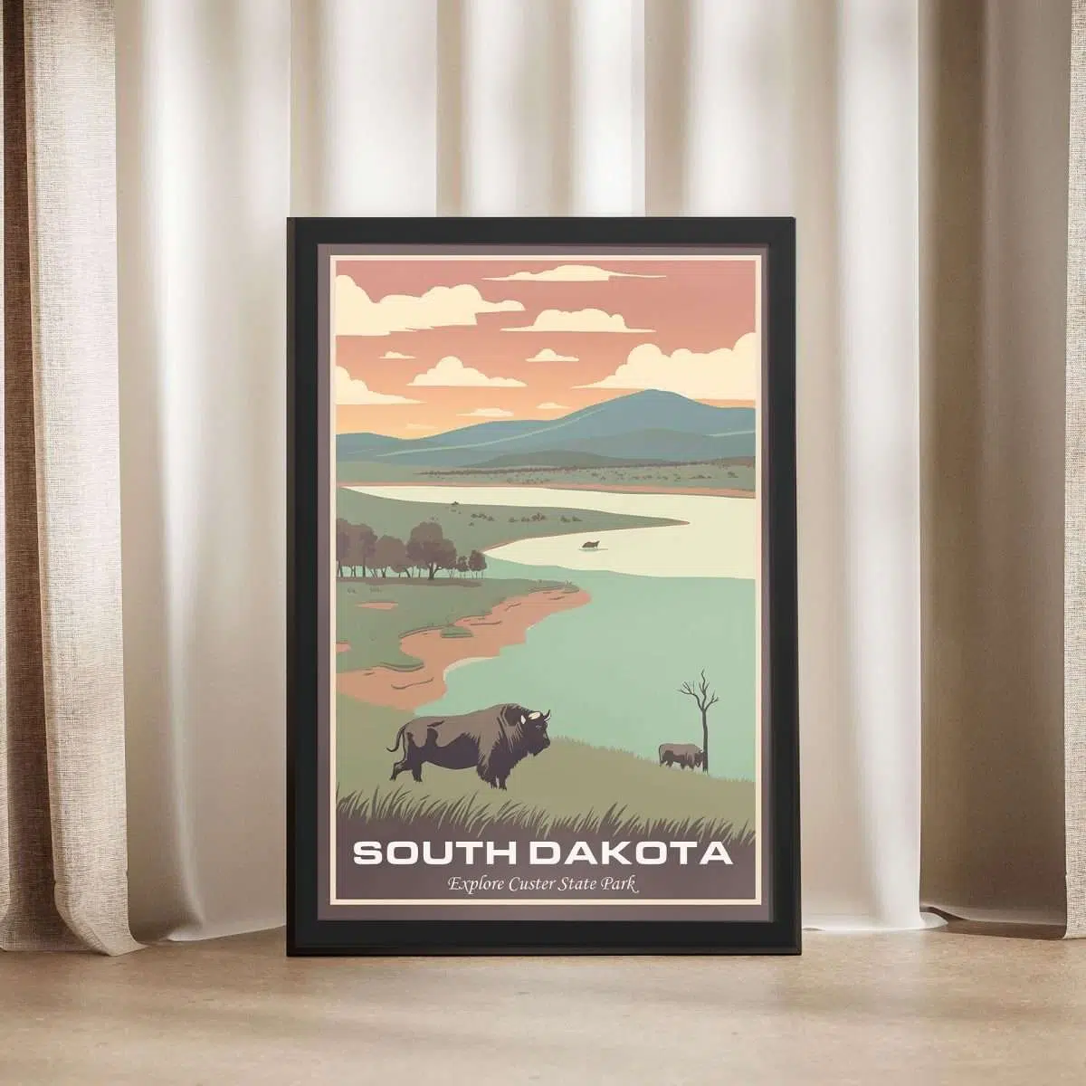 South Dakota Explore Custer State Park Framed Poster