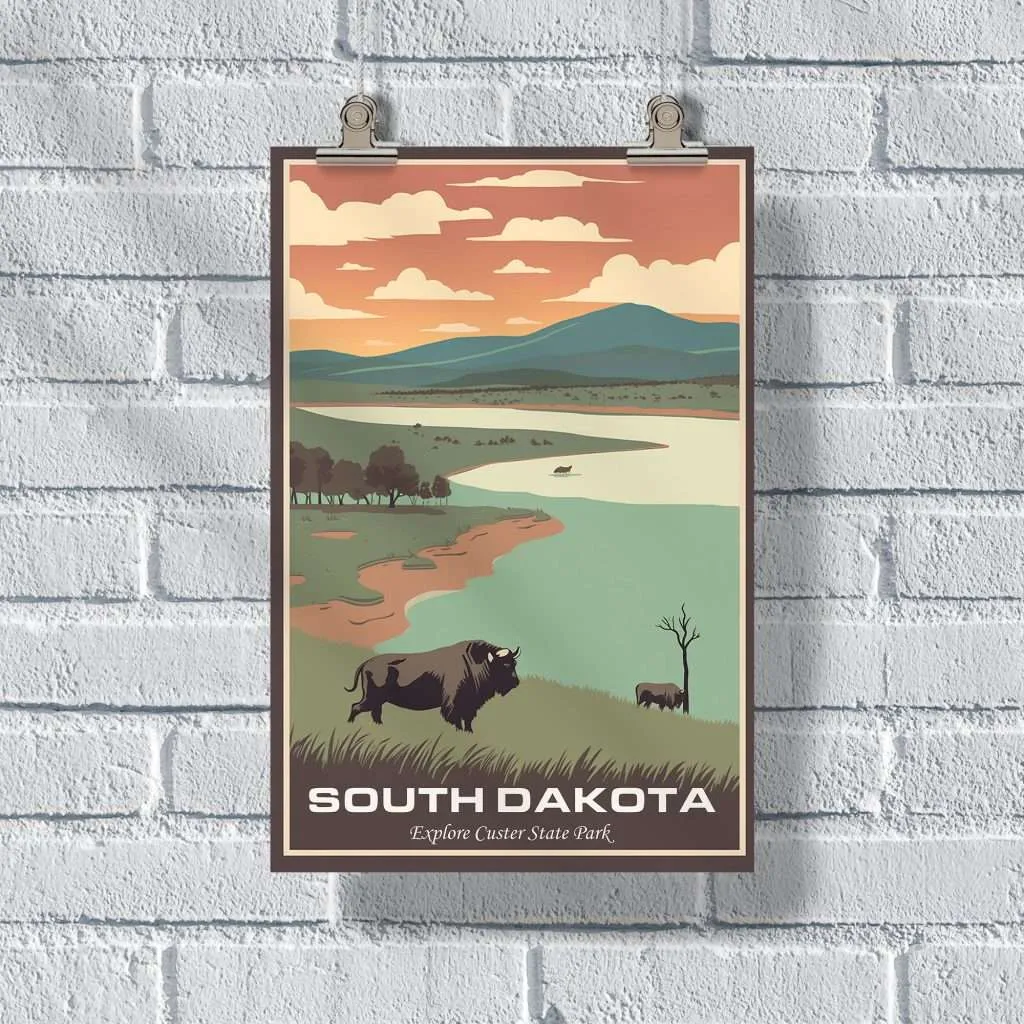 South Dakota Explore Custer State Park Poster