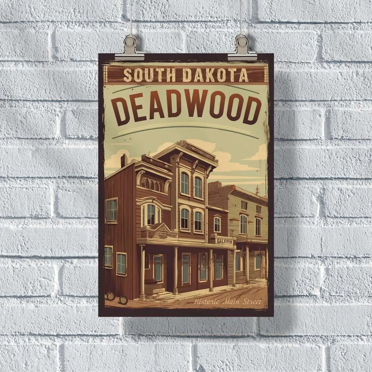 South Dakota Deadwood Historic Main Street Poster