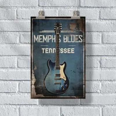 Tennessee Memphis Blues Poster