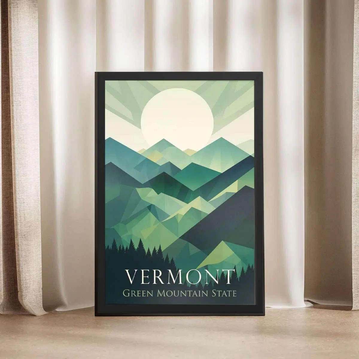 Vermont Green Mountain State 2 Framed Poster