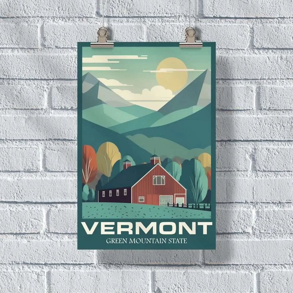 Vermont Green Mountain State Poster