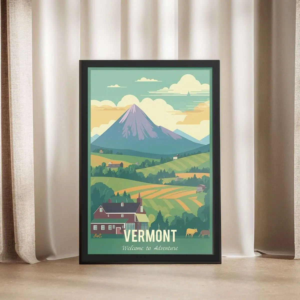 Vermont Welcome To Adventure Framed Poster