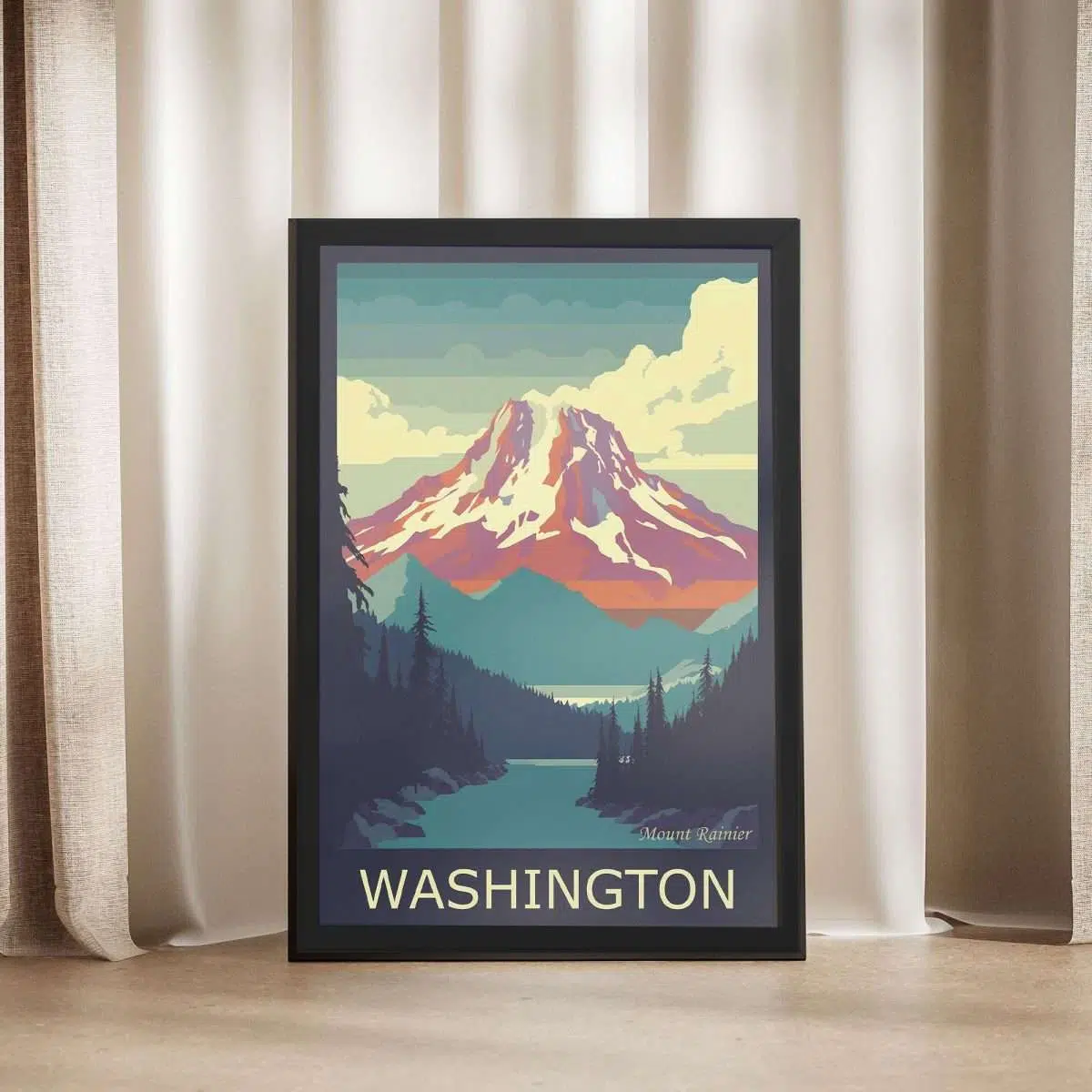 Washington Mount Rainier Framed Poster