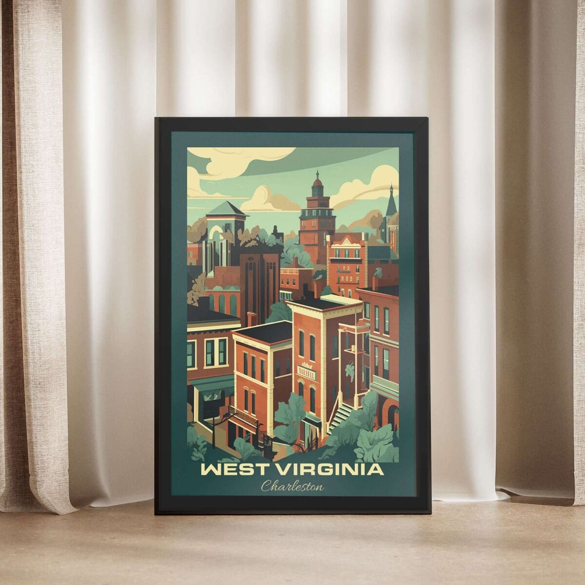 West Virginia Charleston Framed Poster