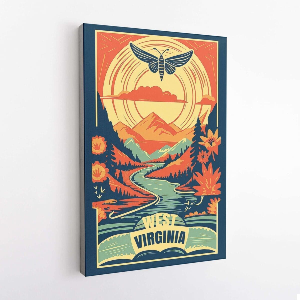 West Virginia Bee Canvas