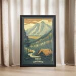 West Virginia Camping Framed Poster