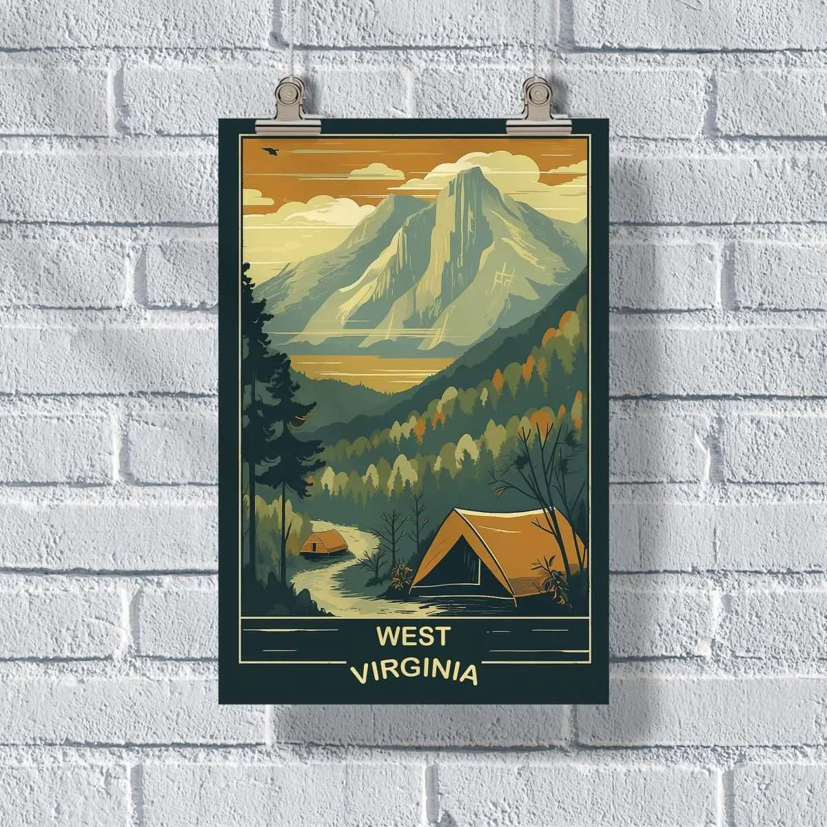 West Virginia Camping Poster