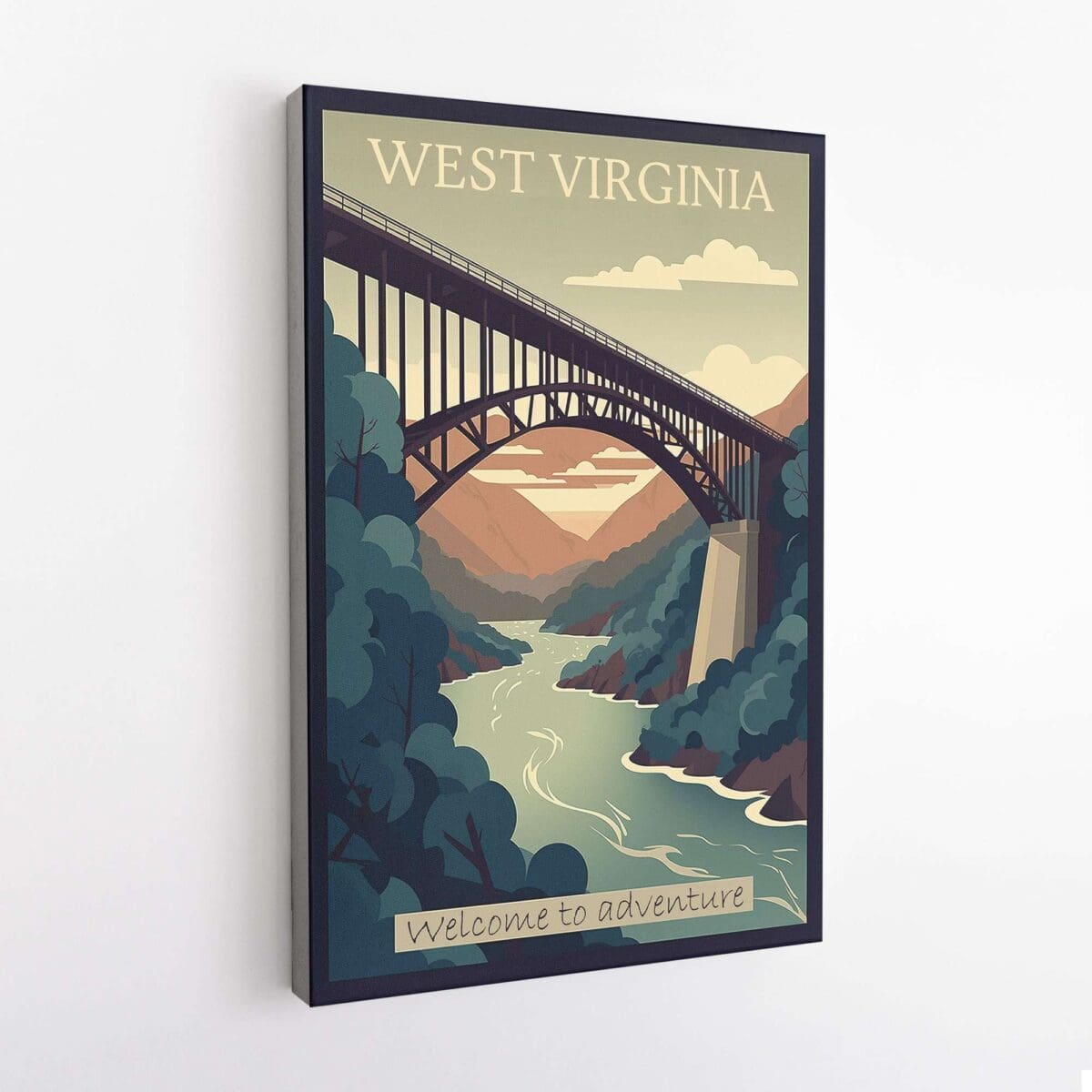 West Virginia Welcome To Adventure Canvas