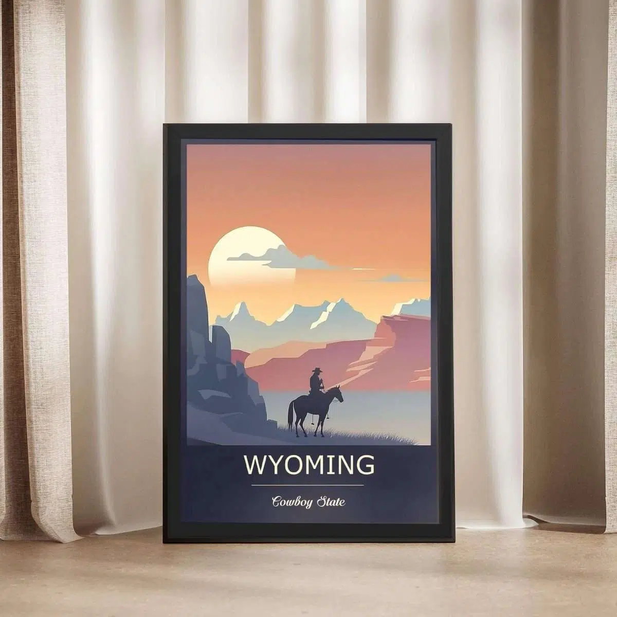 Wyoming Cowboy State Framed Poster