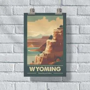 Wyoming Discover The Great Outdoors Poster