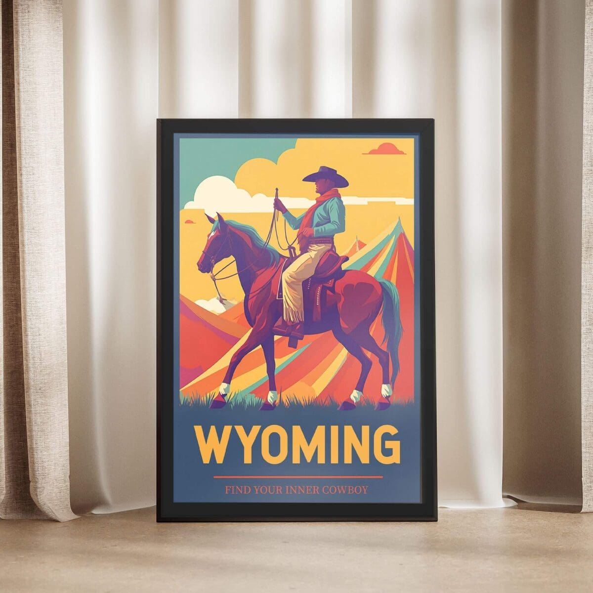 Wyoming Find Your Inner Cowboy Framed Poster