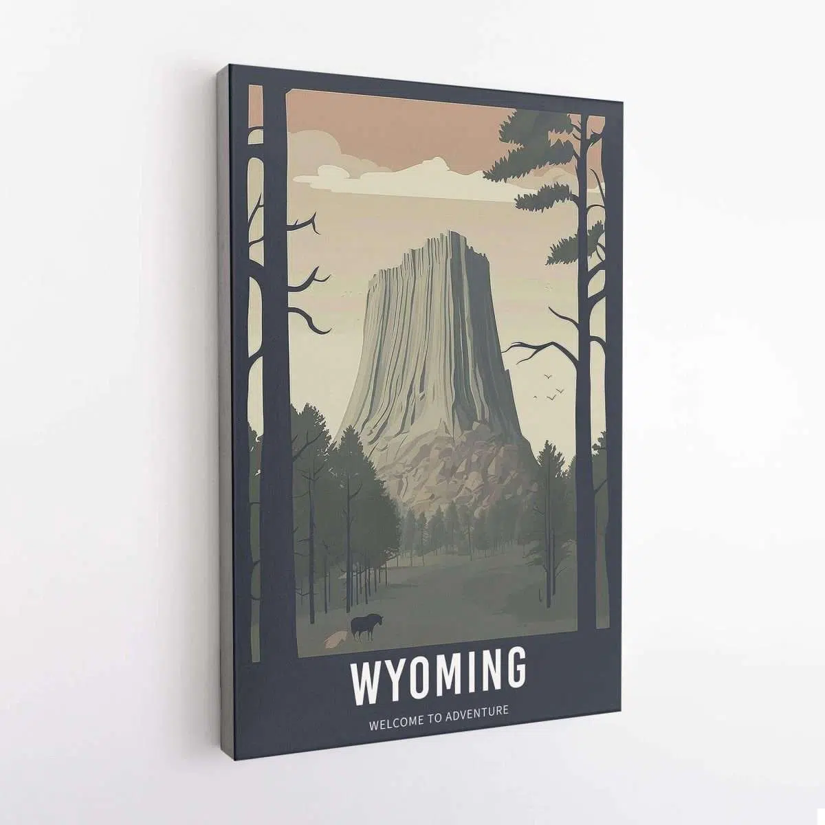 Wyoming Welcome To Adventure Canvas