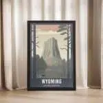 Wyoming Welcome To Adventure Framed Poster