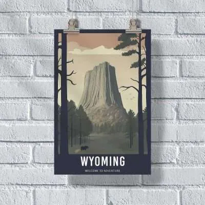 Wyoming Welcome To Adventure Poster