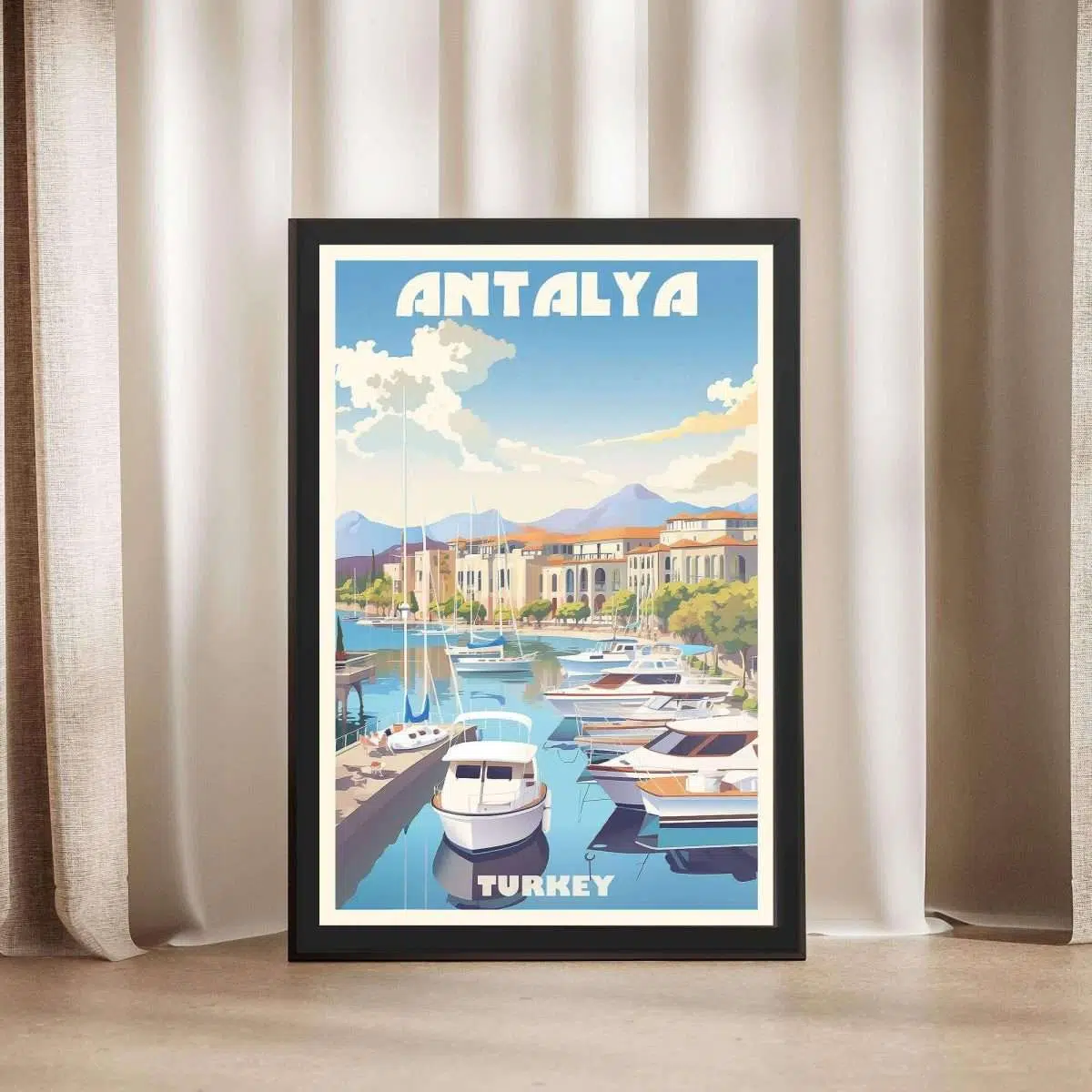 Antalya Marina Framed Poster