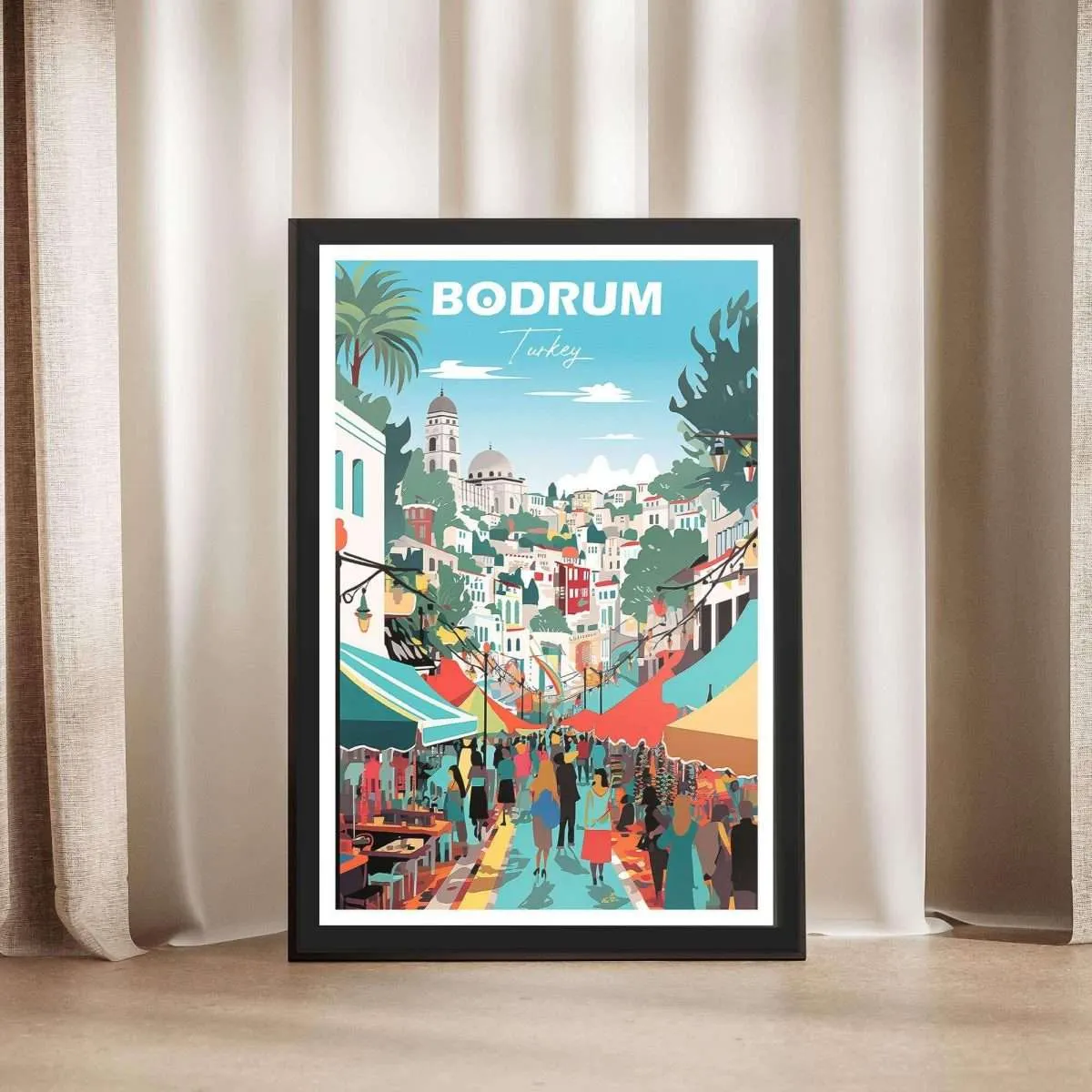 Bodrum Bazaar Turkey Framed Poster