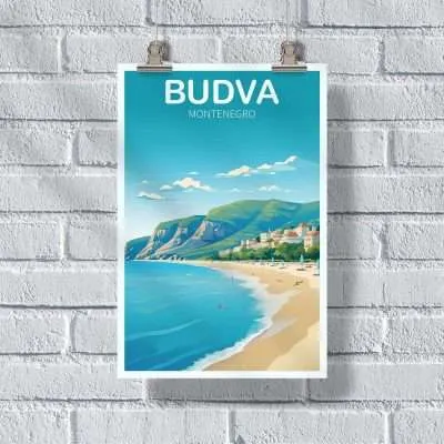 Budva Mogren Beach Poster