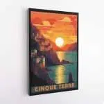 Cinque Terre Manarola Sunset Canvas