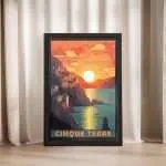 Cinque Terre Manarola Sunset Framed Poster