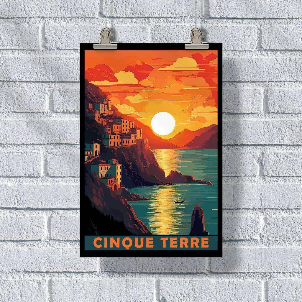 Cinque Terre Manarola Sunset Poster