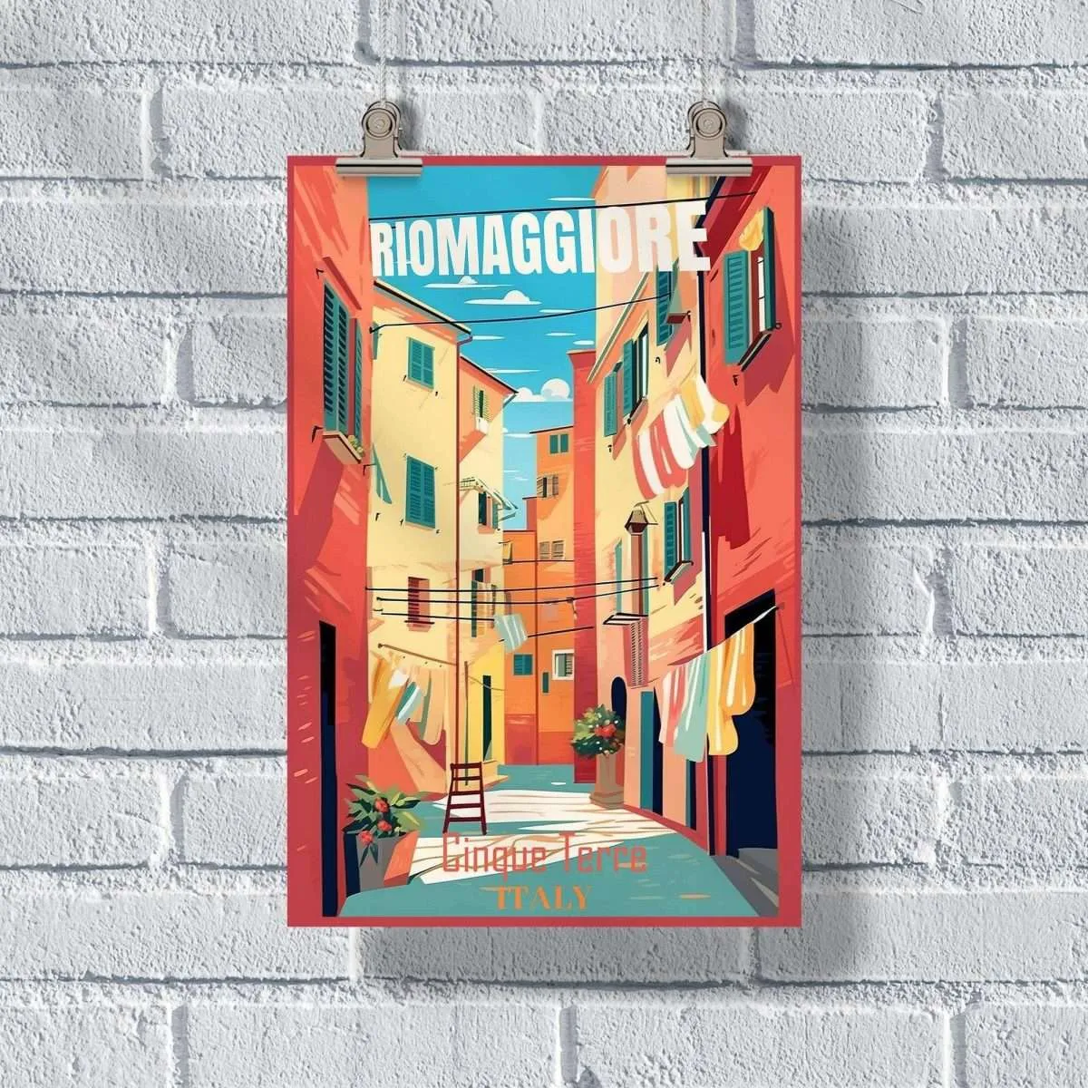 Cinque Terre Riomaggiore Streets Italy Poster