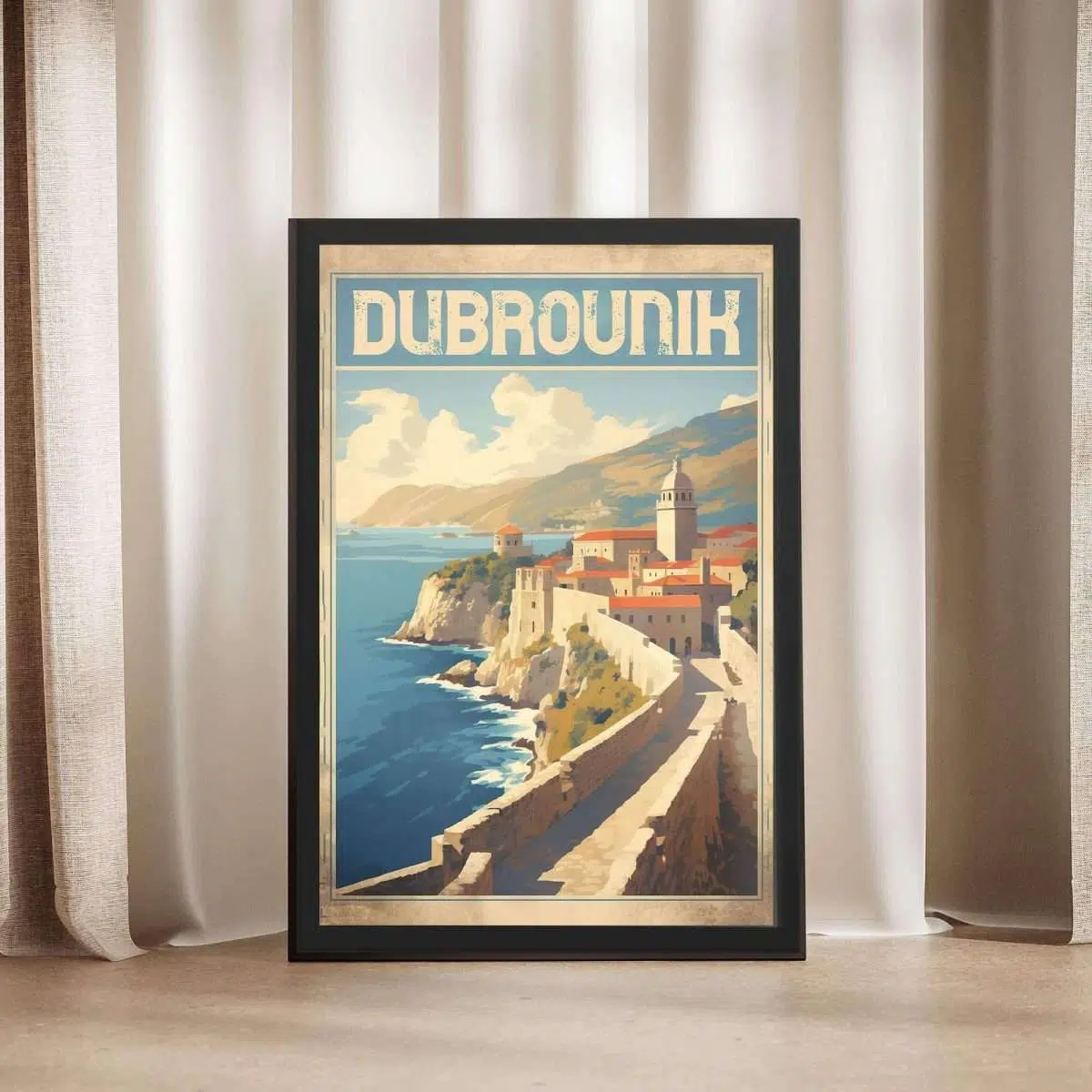 Dubrovnik Old Town Walls Framed Poster