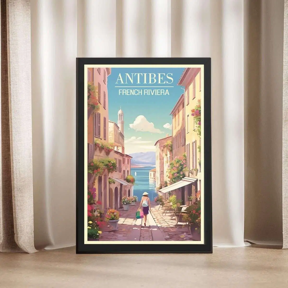 French Riviera Antibes Framed Poster