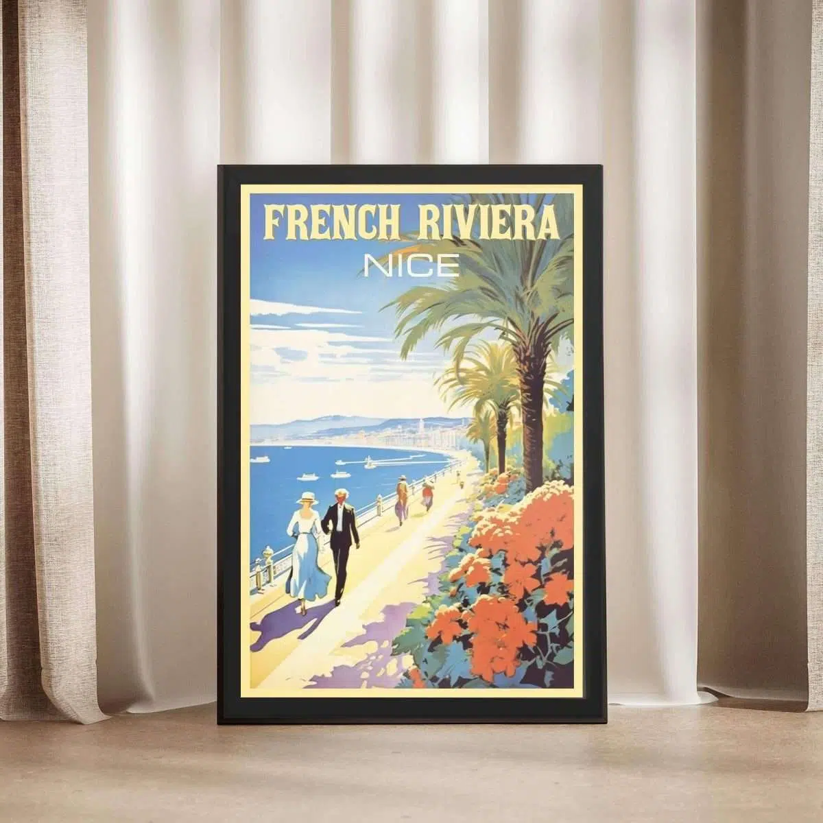 French Riviera Nice Promenade Des Anglais Framed Poster