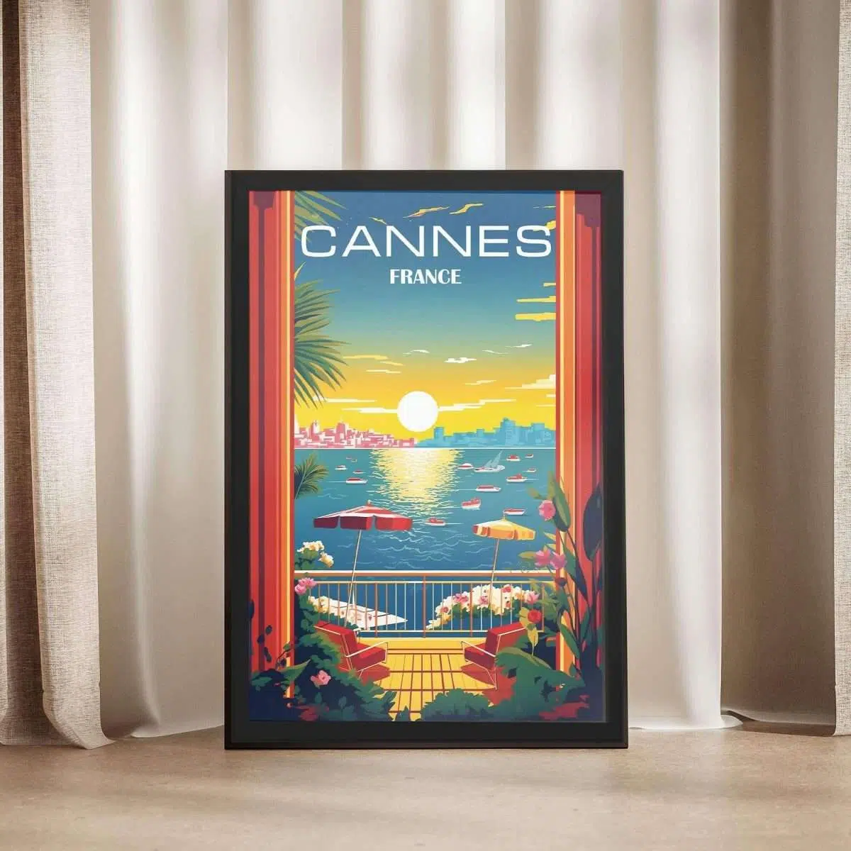 French Riviera Cannes France Framed Poster