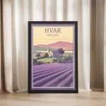 Hvar Lavender Fields Framed Poster