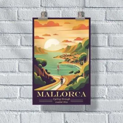 Mallorca Cycling Through Coastal Bliss Poster