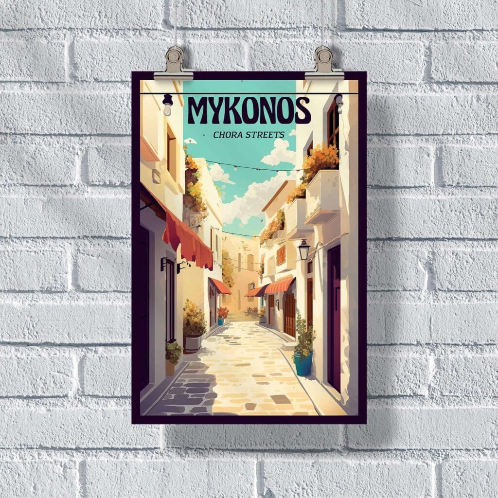 Mykonos Chora Streets Poster