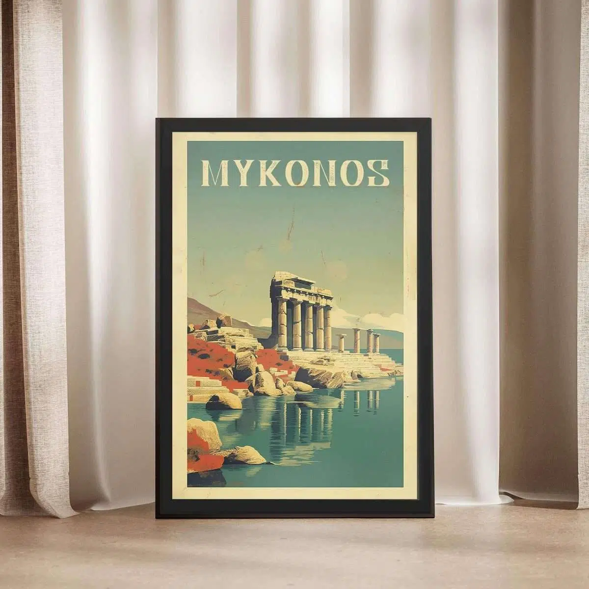 Mykonos Delos Archaeological Site Framed Poster