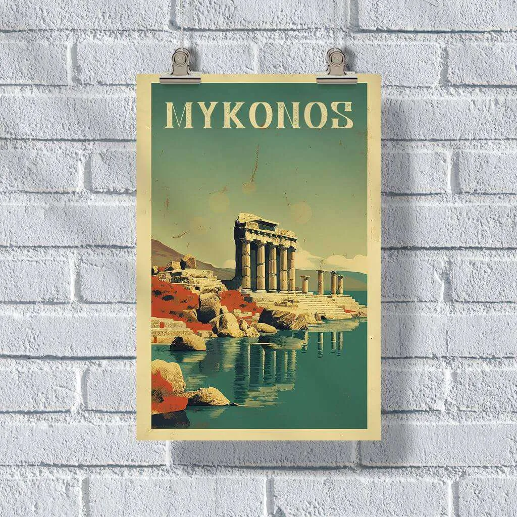 Mykonos Delos Archaeological Site Poster