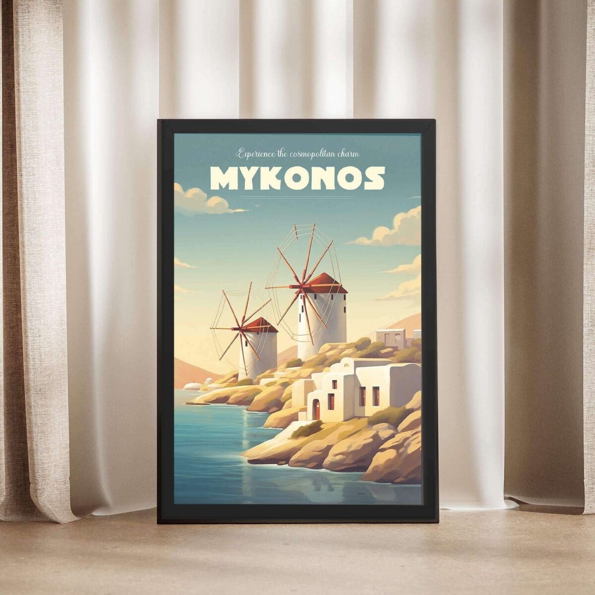 Mykonos Experience The Cosmopolitan Charm Framed Poster