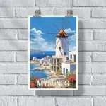 Mykonos Windmills Poster