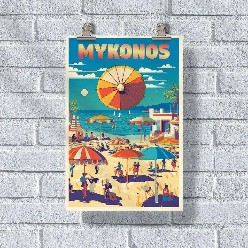 Mykonos Beach Poster