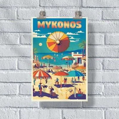 Mykonos Beach Poster