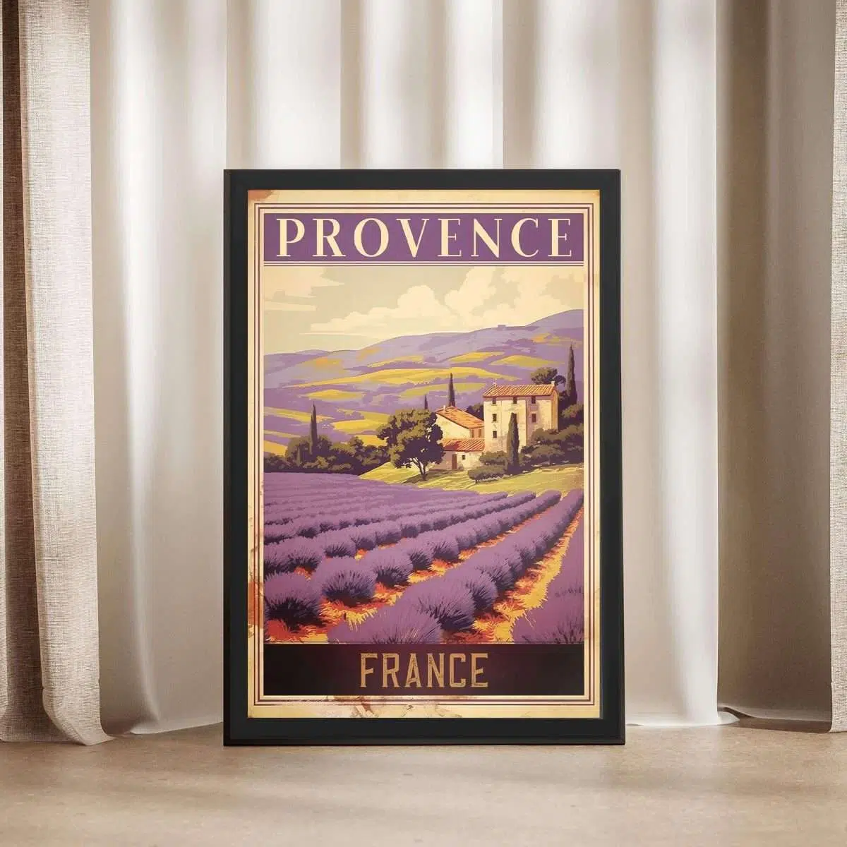 Provence Lavender Fields France Framed Poster