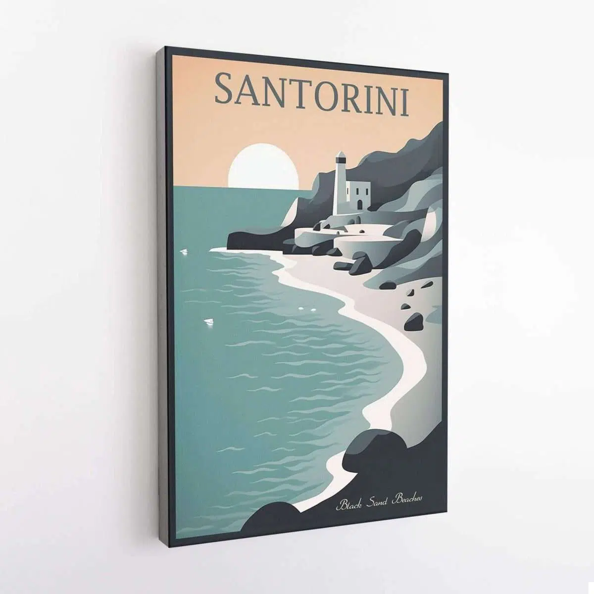 Santorini Black Sand Beaches Canvas