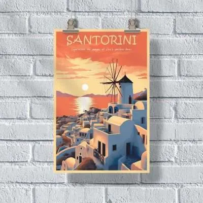 Santorini Experience The Magic Of Oia's Golden Hour Poster