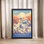 Santorini Explore The Allure Of Fira's Iconic Blue Domes Framed Poster