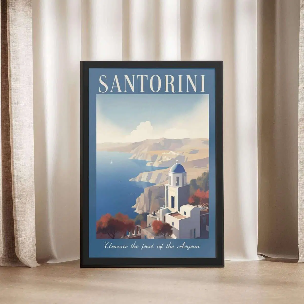 Santorini Uncover The Jewel Of The Aegean Framed Poster