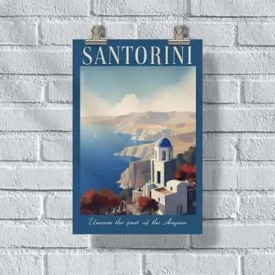 Santorini Uncover The Jewel Of The Aegean Poster