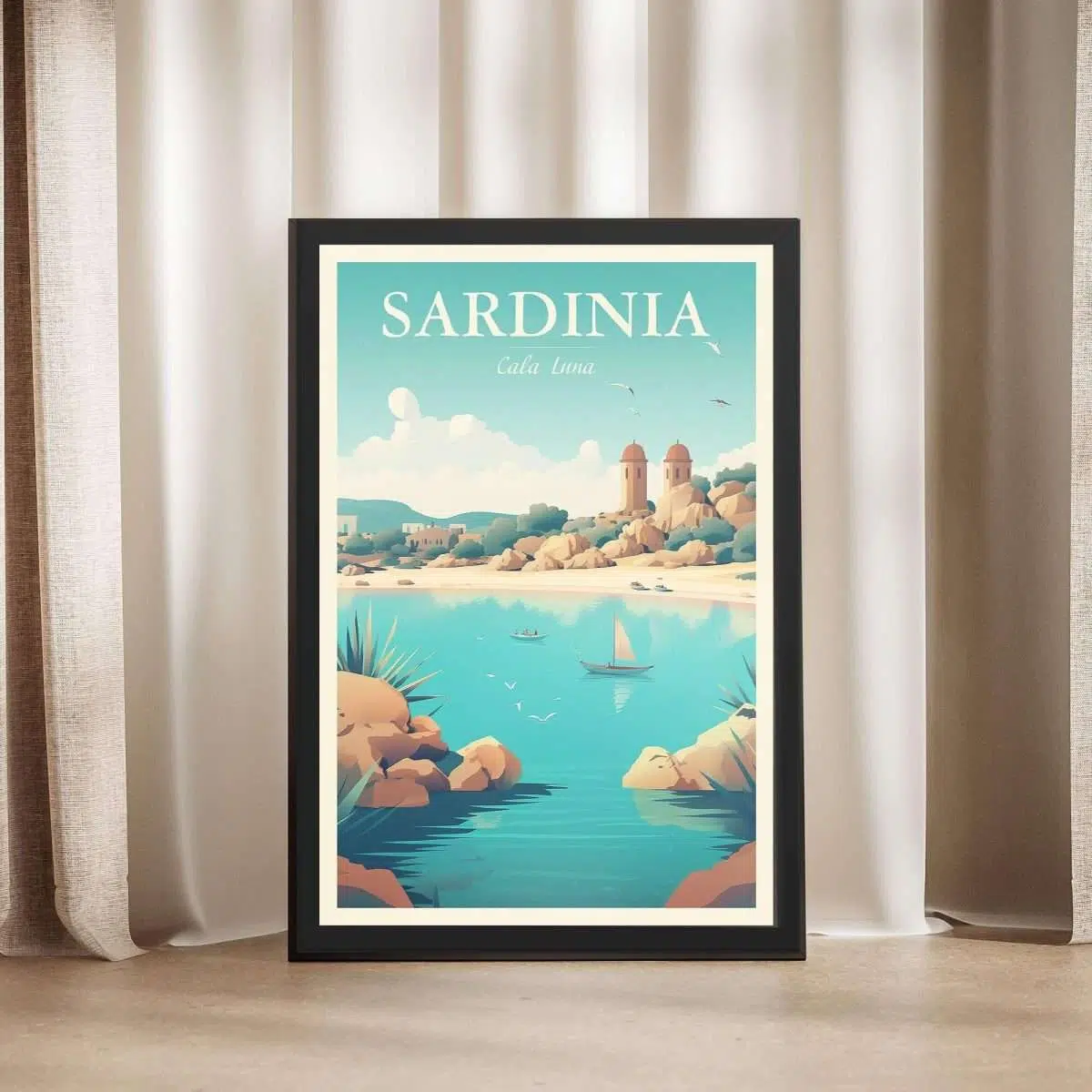 Sardinia Cala Luna Framed Poster