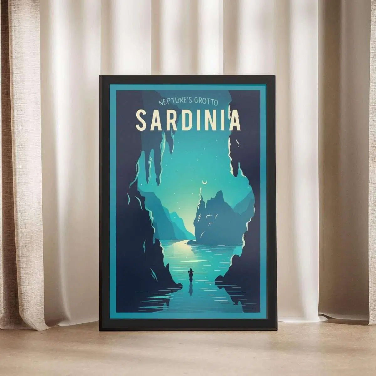 Sardinia Neptune's Grotto Framed Poster