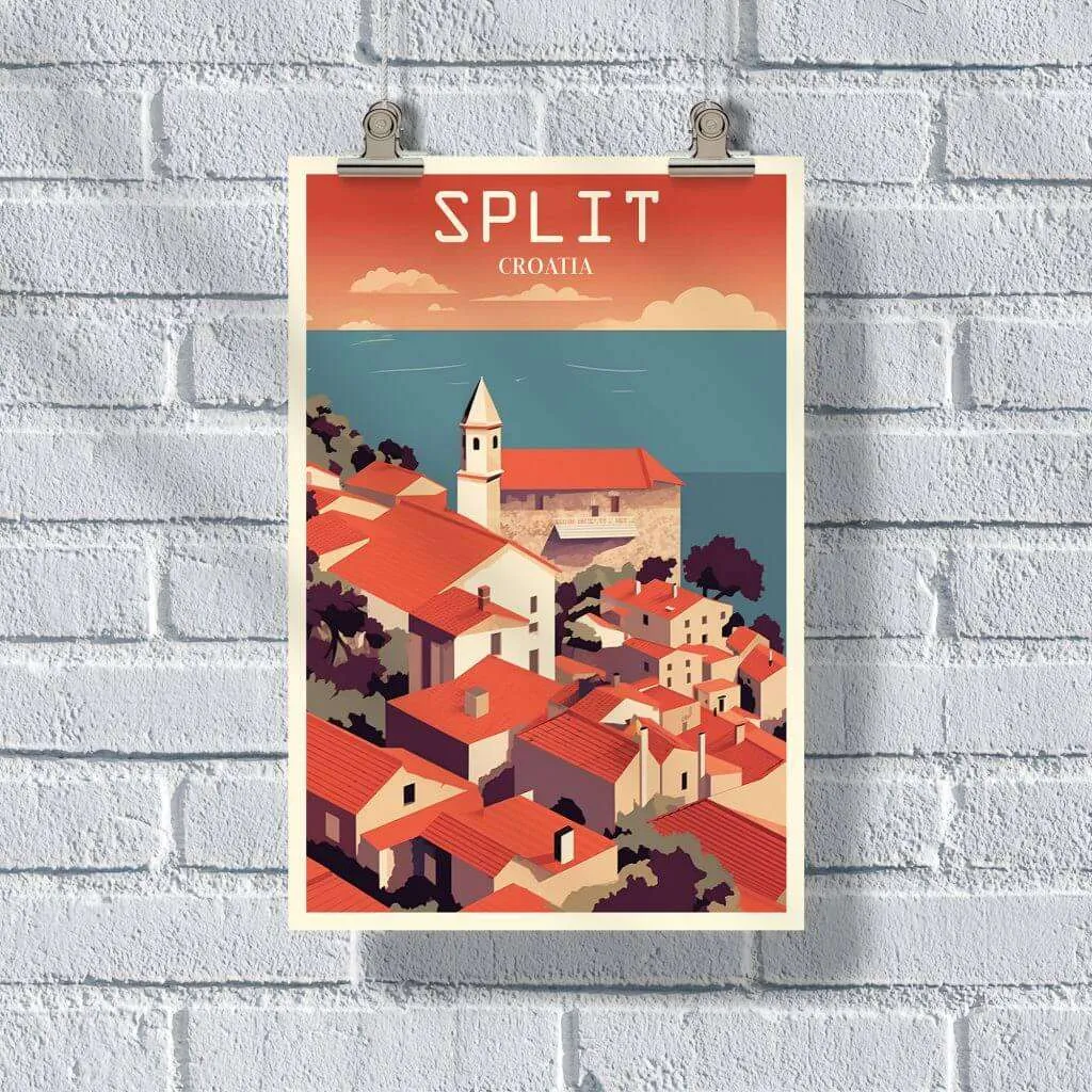 Split Croatia Sunset Poster