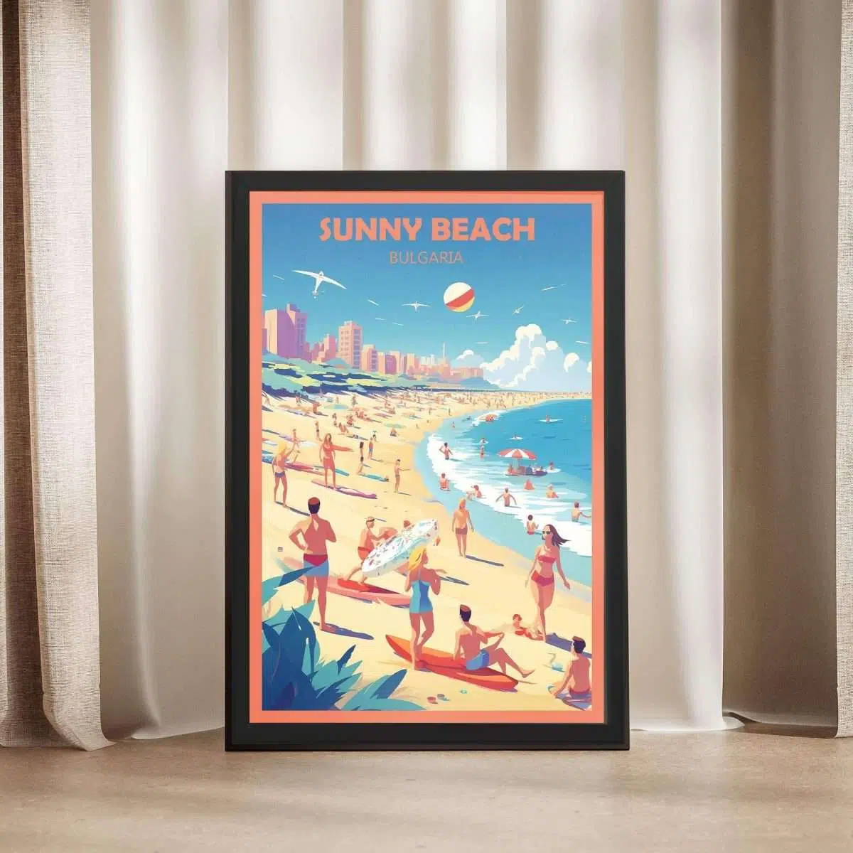 Sunny Beach Bulgaria Framed Poster