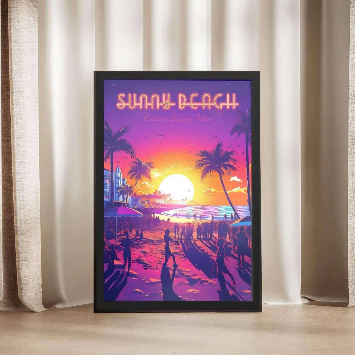 Sunny Beach Endless Summer Vibes Framed Poster